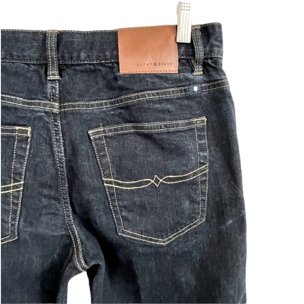 Lucky Brand Boys Classic Fit Straight Leg Gold  Stitch. Dark Blue. Size 18 #465